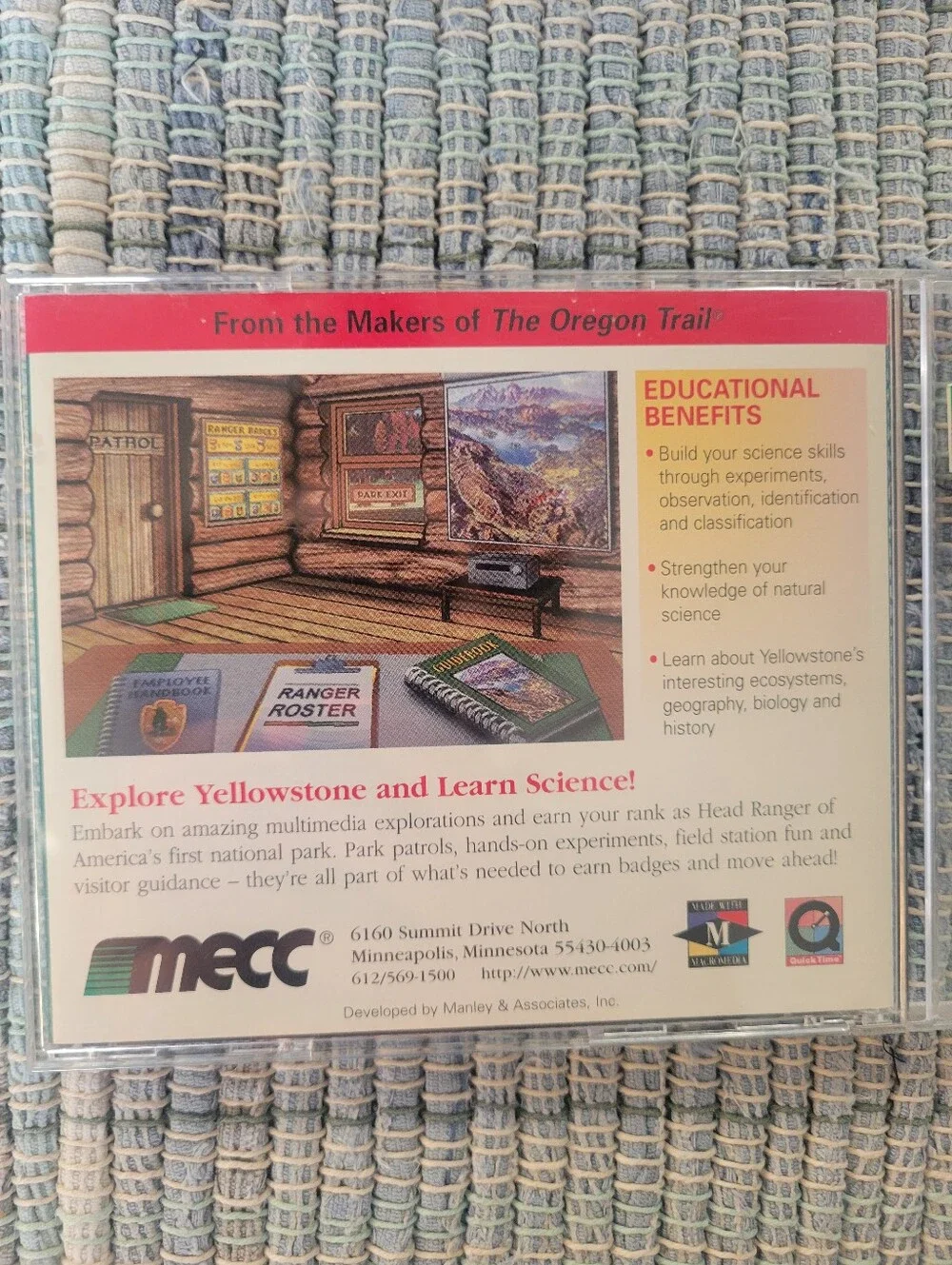 Mecc Explore Yellowstone Version 1.0 Windows Mac Computer CD-ROM PC Game 1996